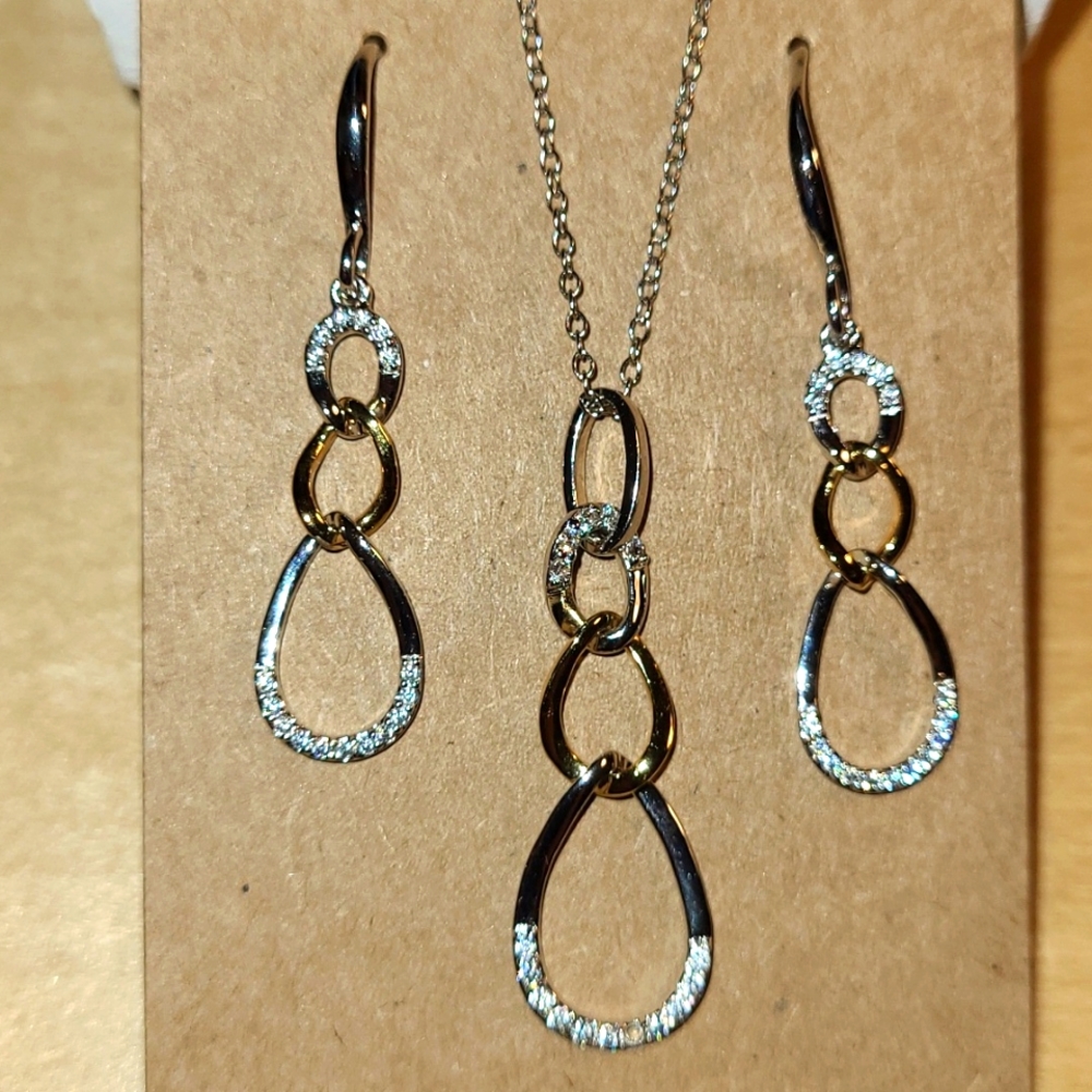 New Two-Tone Interlocking Set, Sterling Silver---… - image 6